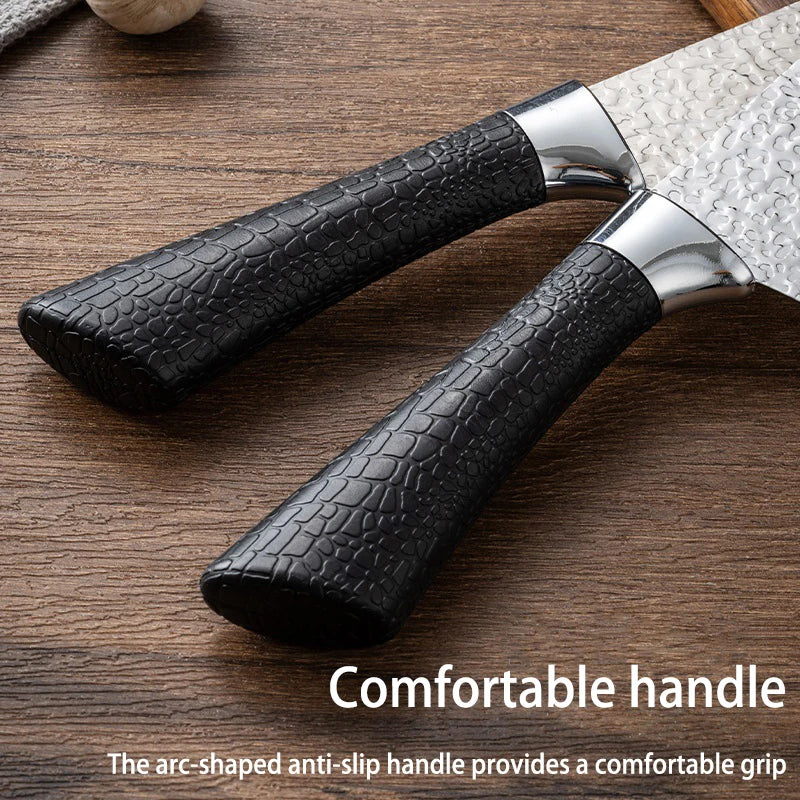 Maison Verdane stainless steel cleaver knife with a 7.4-inch blade, showcasing its sturdy, sharp cutting edge and durable handle.