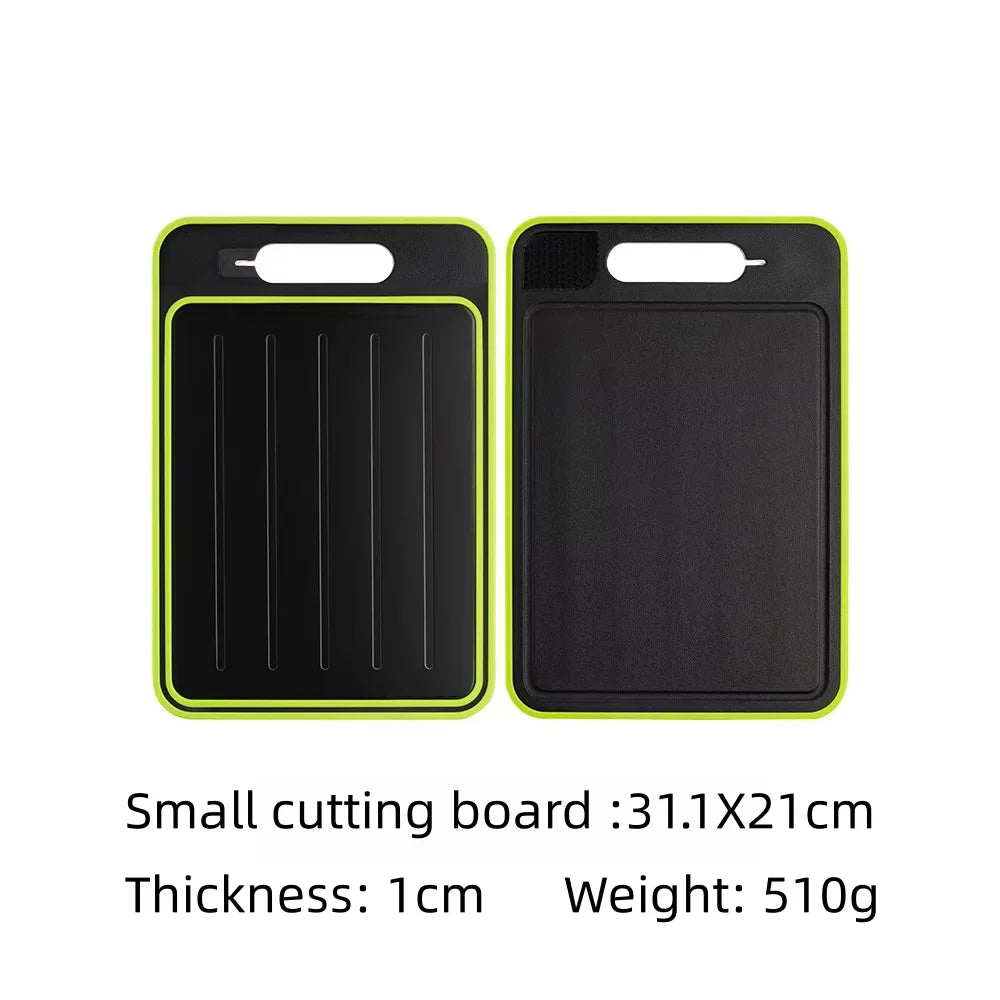 Dual-Surface Aluminum Cutting Board with Quick-Thaw Technology + Knife Sharpener
