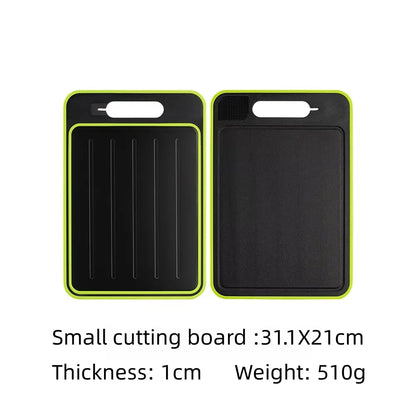 Dual-Surface Aluminum Cutting Board with Quick-Thaw Technology + Knife Sharpener