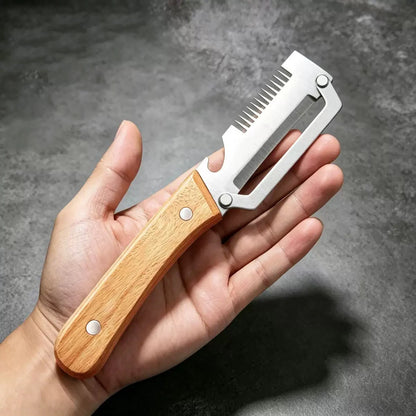 Stainless Steel Peeler with Bottle Opener — Wooden or Steel Handle