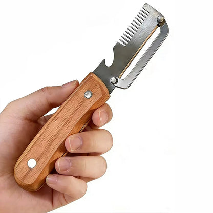 Stainless Steel Peeler with Bottle Opener — Wooden or Steel Handle