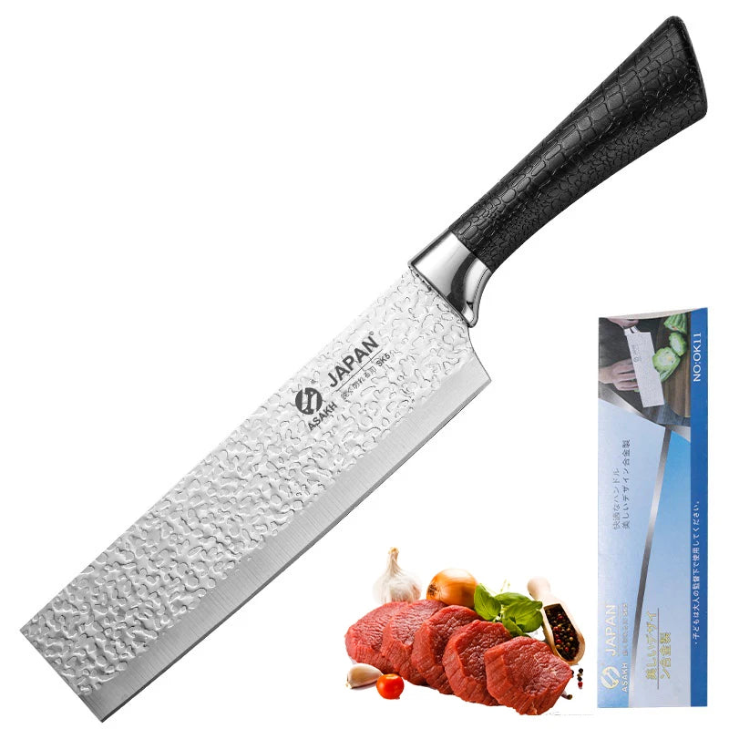 Maison Verdane stainless steel cleaver knife with a 7.4-inch blade, showcasing its sharp, durable kitchen tool design.