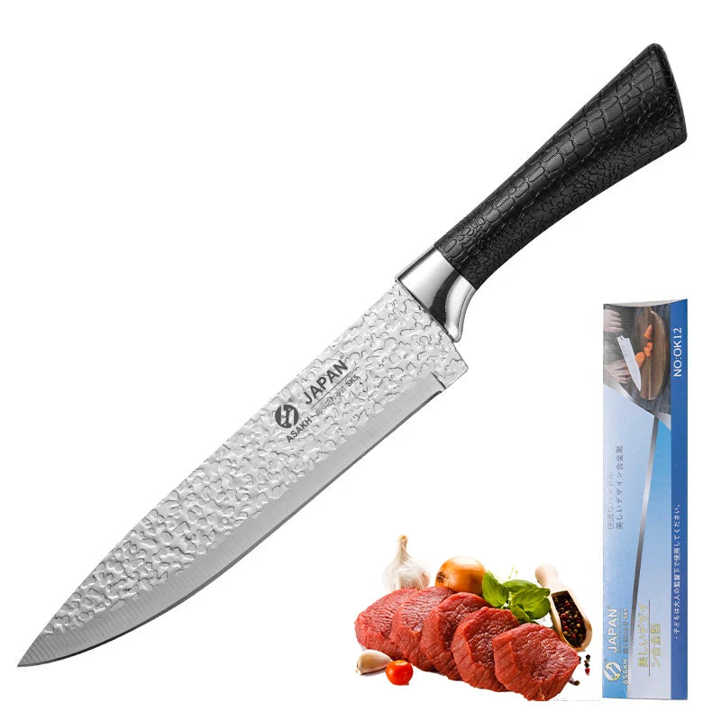 Maison Verdane stainless steel cleaver knife with a 7.4-inch blade, displayed with a focus on the sharp, durable cutting edge.