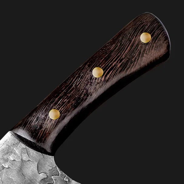 Full Tang Carbon Steel Butcher Knife — Wenge Wood Handle