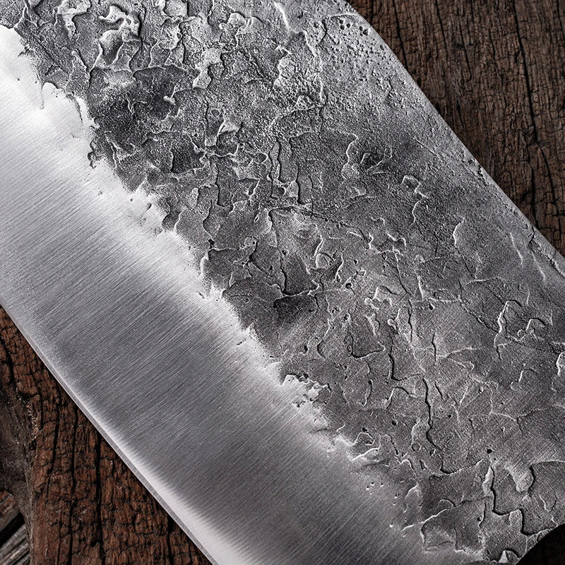 Full Tang Carbon Steel Butcher Knife — Wenge Wood Handle
