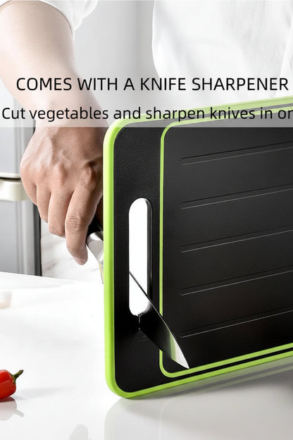 Dual-Surface Aluminum Cutting Board with Quick-Thaw Technology + Knife Sharpener