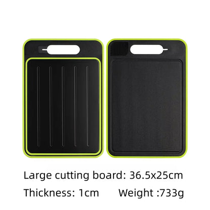 Dual-Surface Aluminum Cutting Board with Quick-Thaw Technology + Knife Sharpener