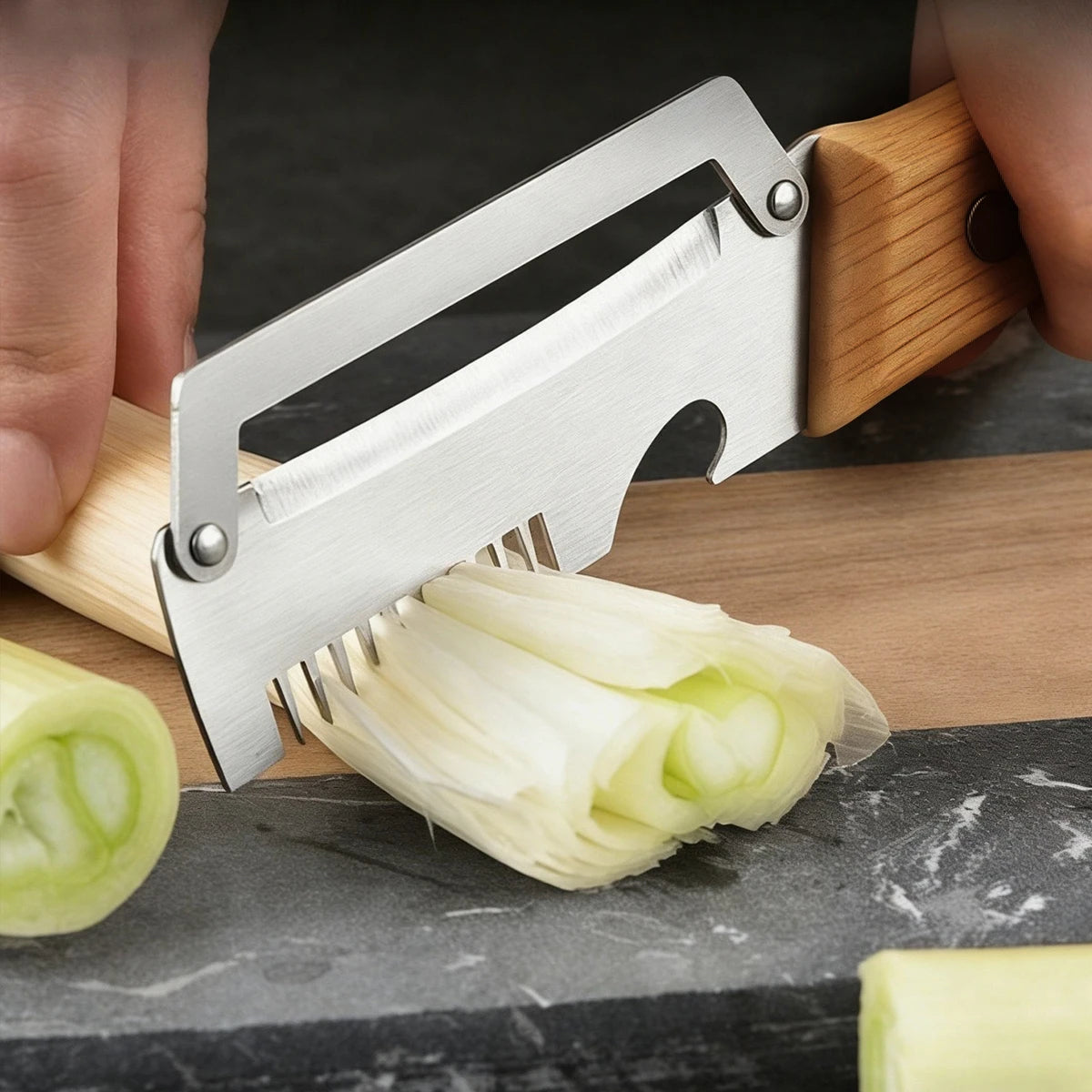 Stainless Steel Peeler with Bottle Opener — Wooden or Steel Handle