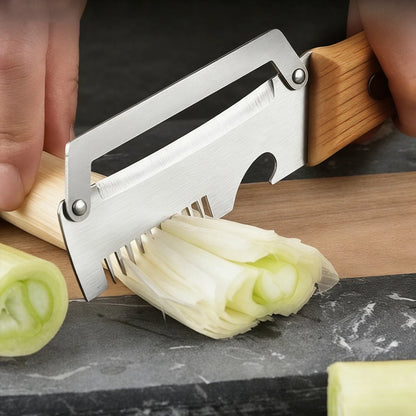 Stainless Steel Peeler with Bottle Opener — Wooden or Steel Handle