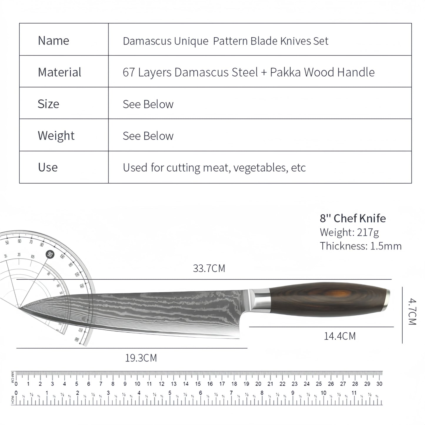 67-Layer Damascus Japanese Chef Knife — Gift Box Collection