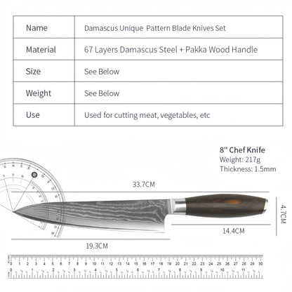 67-Layer Damascus Japanese Chef Knife — Gift Box Collection