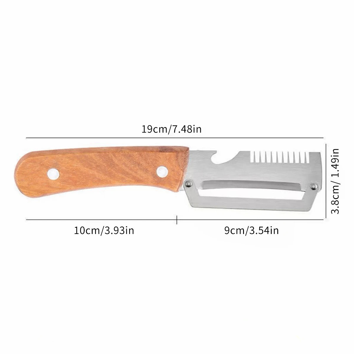 Stainless Steel Peeler with Bottle Opener — Wooden or Steel Handle