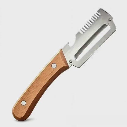 Stainless Steel Peeler with Bottle Opener — Wooden or Steel Handle